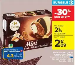 Carrefour Mini bâtonnets glacés CARREFOUR EXTRA offre
