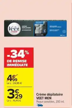 Carrefour Market Crème dépilatoire VEET MEN offre