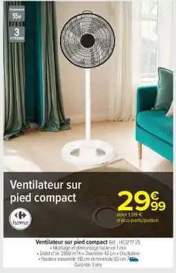 Carrefour Market Ventilateur sur pied compact offre