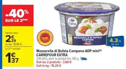 Carrefour Mozzarella di Bufala Campana AOP mini offre