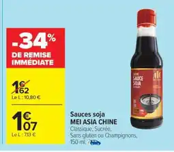 Carrefour Sauces soja MEI ASIA CHINE offre