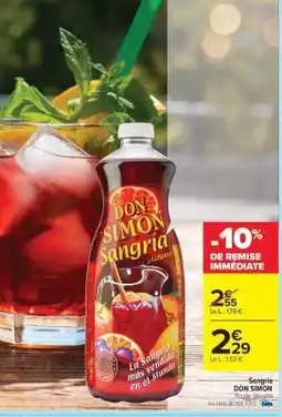 Carrefour SANGRIA DON SIMON offre