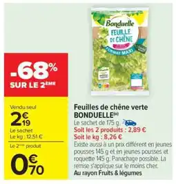 Carrefour Feuilles de chêne verte BONDUELLE offre