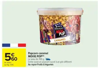 Carrefour Popcorn caramel MOVIE POP offre