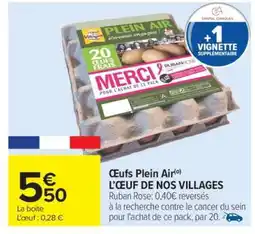 Carrefour OEUFS PLEIN AIR offre
