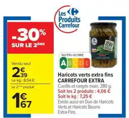 Carrefour Haricots verts extra-fins CARREFOUR EXTRA offre