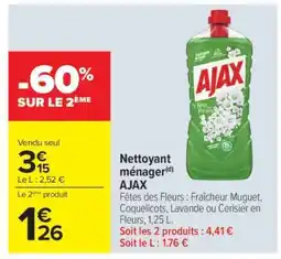 Carrefour NETTOYANT MENAGER AJAX offre