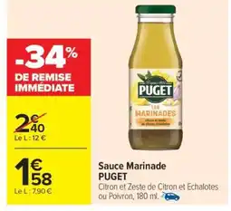 Carrefour Sauce Marinade PUGET offre