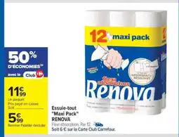 Carrefour Essuie-tout 'Maxi Pack' RENOVA offre