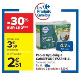 Carrefour Papier hygiénique CARREFOUR ESSENTIAL offre