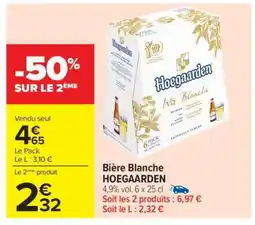 Carrefour Bière Blanche Hoegaarden offre