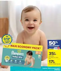 Carrefour Couches Maxi Economy Pack PAMPERS offre