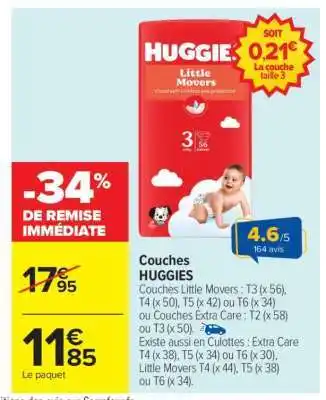Carrefour Couches HUGGIES offre