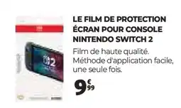 Auchan LE FILM DE PROTECTION ÉCRAN POUR CONSOLE NINTENDO SWITCH 2 offre
