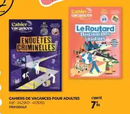 Auchan CAHIERS DE VACANCES POUR ADULTES offre