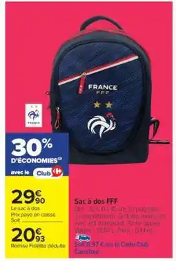 Carrefour Sac à dos FFF offre