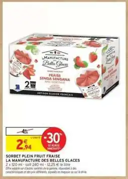 Intermarché SORBET PLEIN FRUIT FRAISE offre