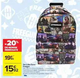 Carrefour Sac à dos Game Freegun offre