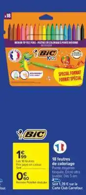 Carrefour BIC Kids 18 feutres de coloriage offre