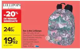 Carrefour Sac à dos Lollipops offre