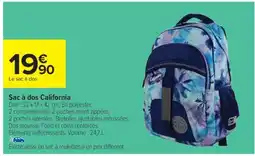 Carrefour Sac à dos California offre