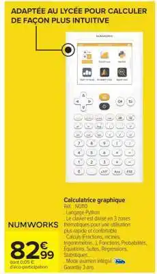 Carrefour Calculatrice graphique NUMWORKS offre