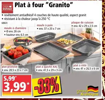 Norma Plat à four "granito" offre