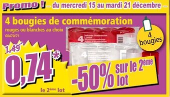 Norma 4 Bougies de commémoration offre