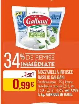 Match GALBANI Mozzarella infusée basilic offre