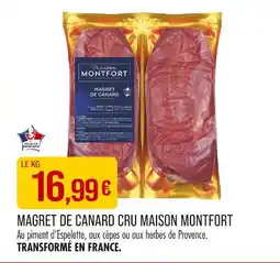 Match MAISON MONTFORT Magret de canard cru offre