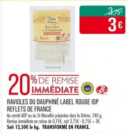 Match REFLETS DE FRANCE Ravioles du Dauphiné Label Rouge IGP offre