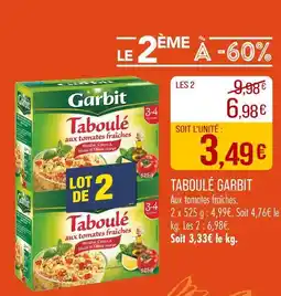 Match GARBIT Taboulé offre