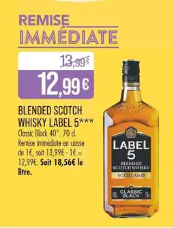 Match LABEL 5 Blended Scotch Whisky offre