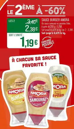 Match AMORA Sauce Burger offre