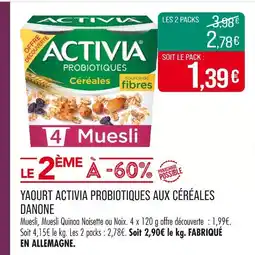 Match DANONE Yaourt Activia Probiotiques aux céréales offre