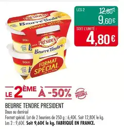 Match PRESIDENT Beurre tendre offre