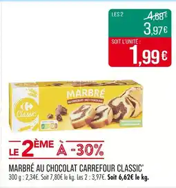 Match CARREFOUR CLASSIC’ Marbré au chocolat offre