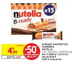 Intermarché NUTELLA B-ready Gaufrettes Fourrées offre