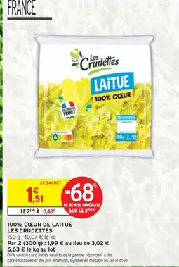 Intermarché LES CRUDETTES 100% CŒUR DE LAITUE offre