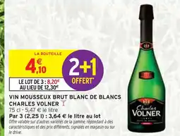 Intermarché CHARLES VOLNER Vin mousseux brut blanc de blancs offre