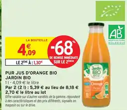 Intermarché JARDIN BIO Pur jus d'orange bio offre
