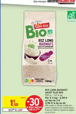 Intermarché SAINT ÉLOI RIZ LONG BASMATI BIO offre
