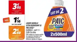 Netto Paic Excel Liquide vaisselle ultra dégraissant x2(b) offre