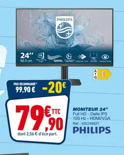 Bureau Vallée PHILIPS MONITEUR 24” offre