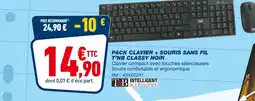 Bureau Vallée T'NB Pack clavier + souris sans fil t'nb classy noir offre
