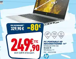 Bureau Vallée HP PC portable reconditionné 14” offre