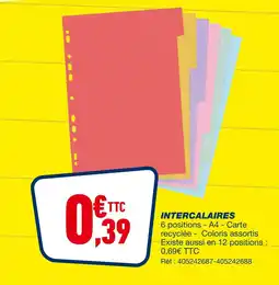 Bureau Vallée Intercalaires offre