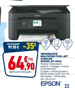 Bureau Vallée EPSON IMPRIMANTE MULTIFONCTION JET D’ENCRE XP-4200 offre