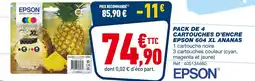 Bureau Vallée EPSON Pack de 4 cartouches d'encre 604 xl ananas offre