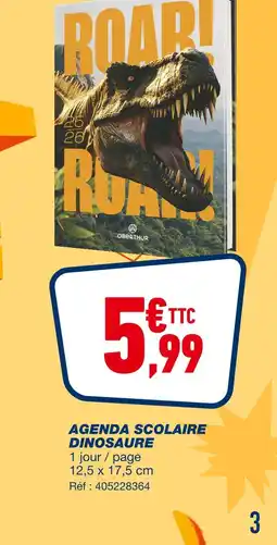 Bureau Vallée OBERTHUR Agenda scolaire dinosaure offre
